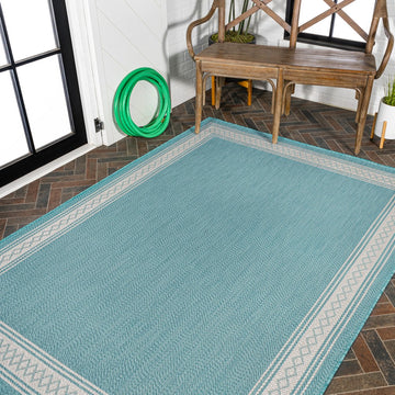 Lucia Classic Diamond Border Indoor/outdoor Area Rug